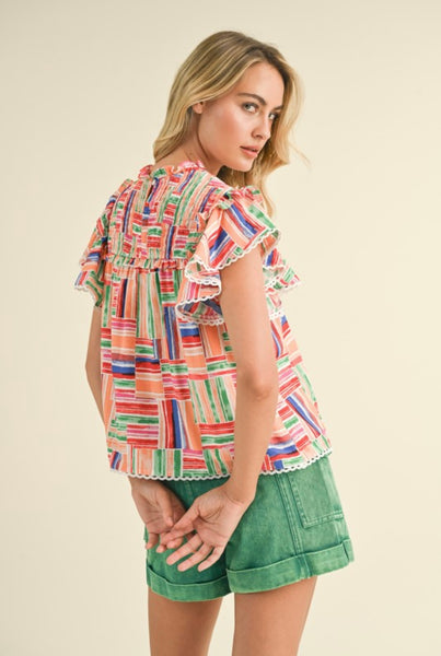 Elena Flutter Sleeve Blouse