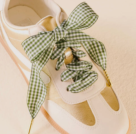 [PREORDER] Step It Up Shoelaces - Gingham Green