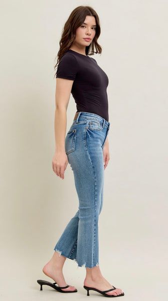 Judy Blue - Medium Rise Kick Flare Denim - Vintage Wash