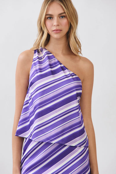 Mikaylah Stripe Top - Purple