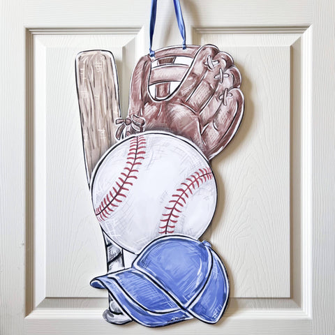 Home Malone - Play Ball Baseball Door Hanger