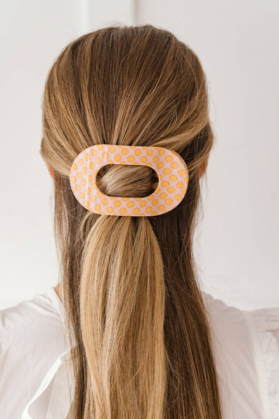 TELETIES - Round Flat Hair Clip - Sunny Days Ahead - Large