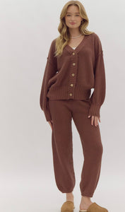 Cambridge St Cardigan & Pant Set - Brown