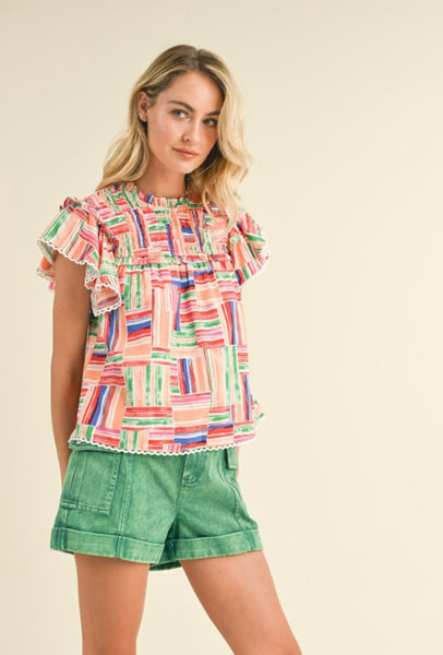 Elena Flutter Sleeve Blouse