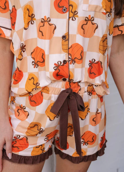 Ruffle Pajama Short Set - Harvest Hues