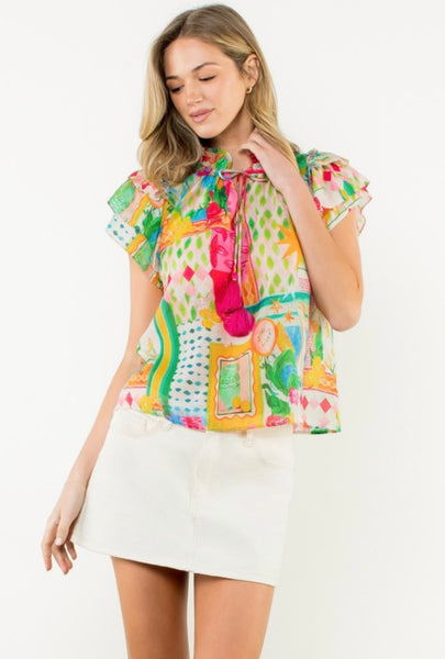 Zoe Flutter Sleeve Top