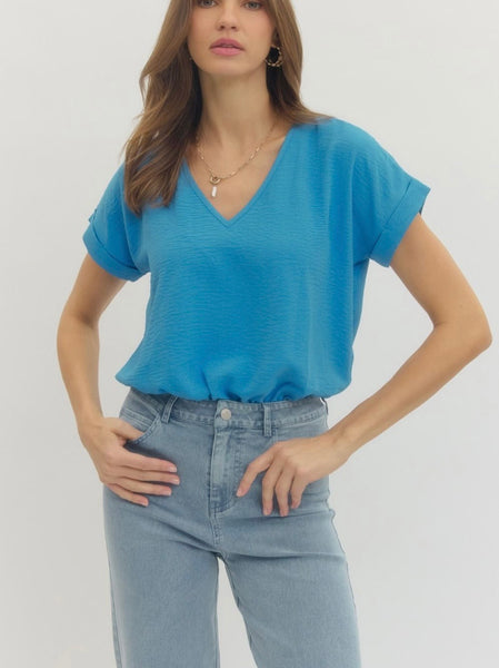 Melanie S/S Bodysuit - French Blue