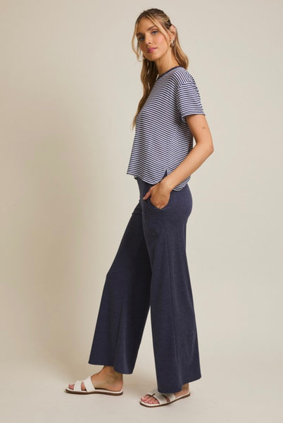 Eleanor Pant Set - Navy & White