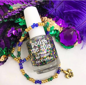 Polish Me Silly - Mardi Gras Glitter Top Coat Nail Polish