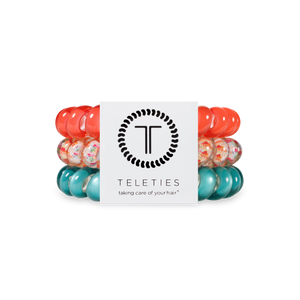 TELETIES - Spiral Hair Coils - Coral Craze Hair Ties - Large