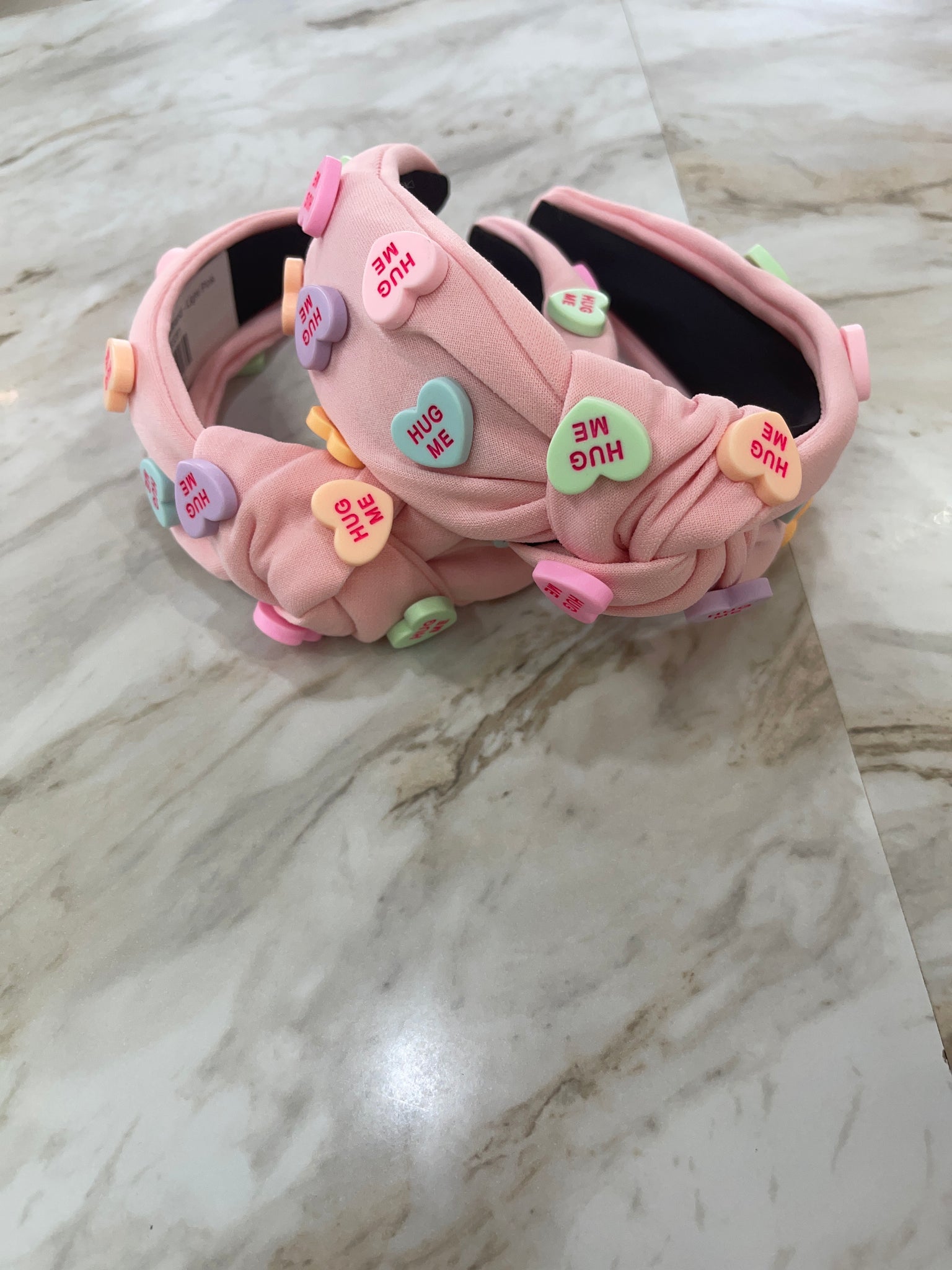 Conversational Heart Headband - Light Pink