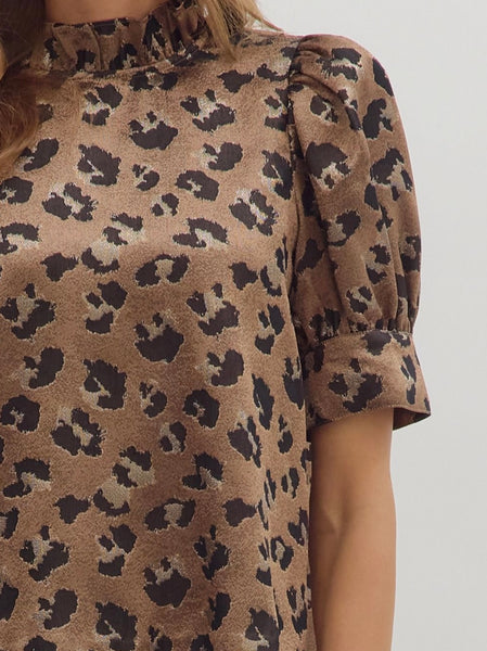 Ayla Puff Sleeve Top - Bronze