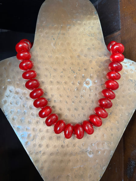 Carnelian Beaded Necklace - Red