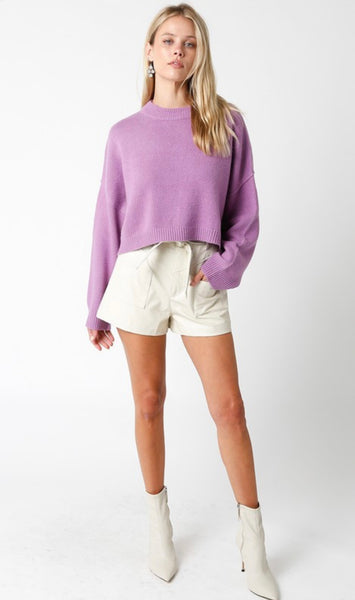 Cindy Sweater Top - Lavender