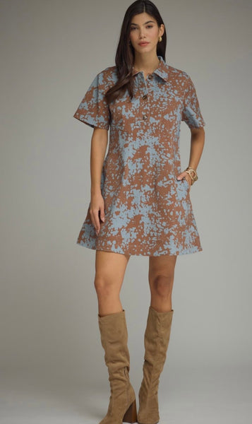 Ellis Mini Dress - Brown