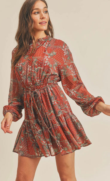 Sutton Dress - Rust Floral