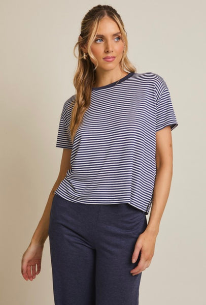 Eleanor Pant Set - Navy & White