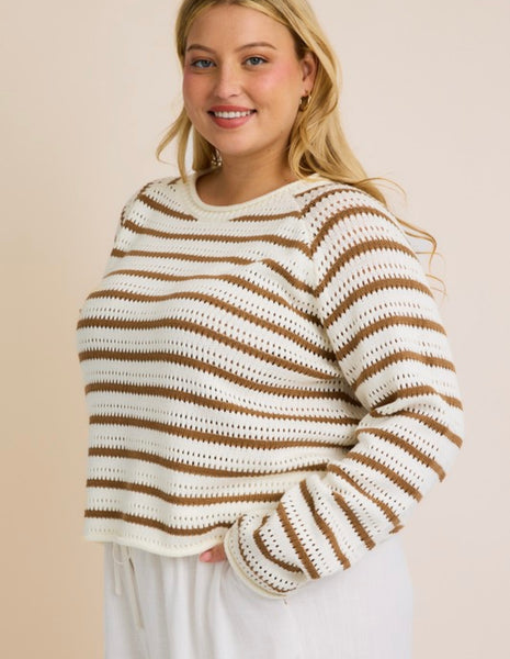 Charlene Ct Open Knit Sweater Top