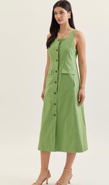 Alina Midi Dress - Matcha