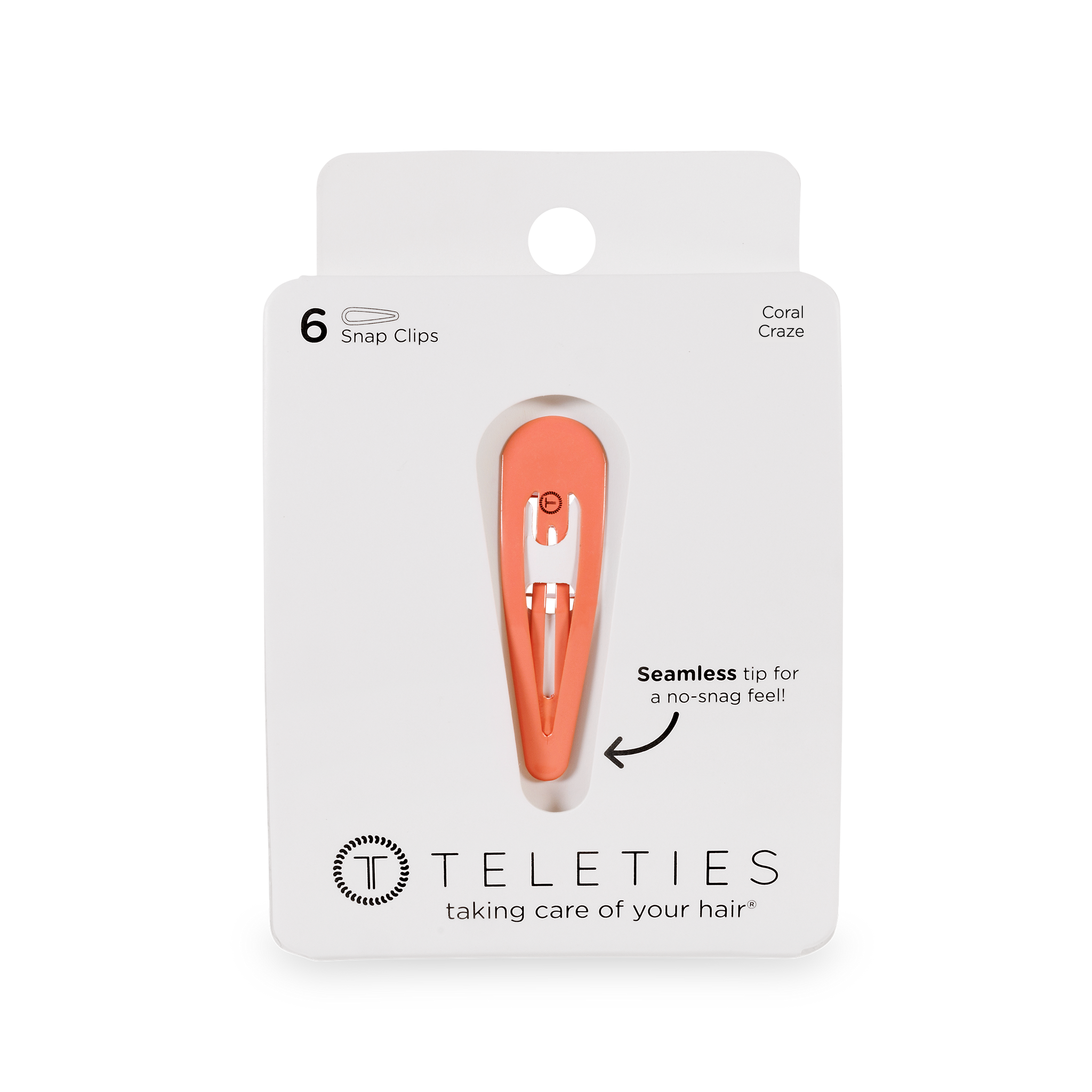 TELETIES - Snap Clip - Coral Craze - 6 Count