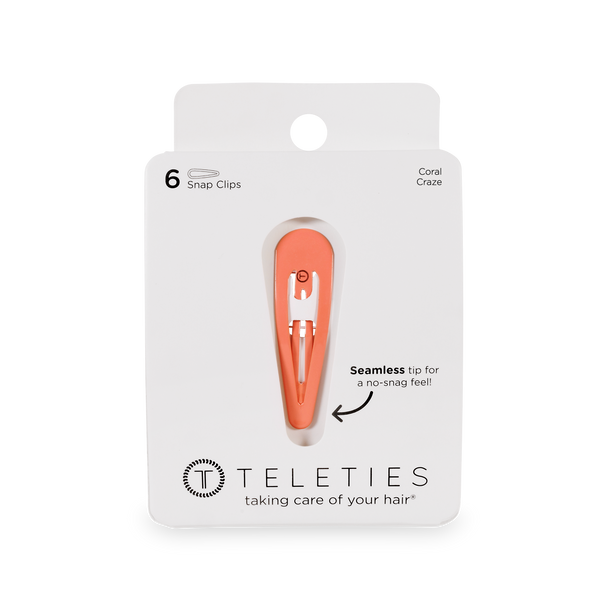 TELETIES - Snap Clip - Coral Craze - 6 Count