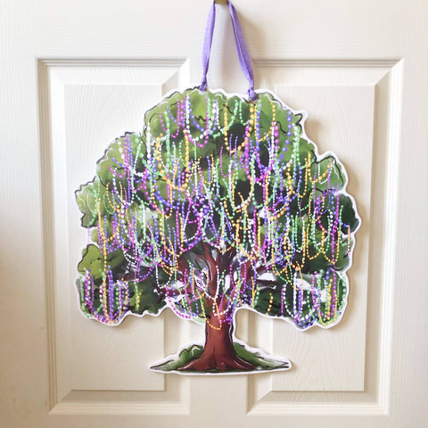 Home Malone - Bead Tree Mardi Gras Door Hanger- New Orleans Carnival Krewe