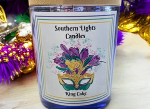 Southern Lights Candles - Purple Mercury Glass Candle - King Cake