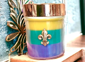 Southern Lights Candles - Triple Layer Mardi Gras Candle - King Cake