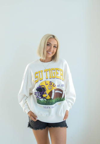 Gameday Social Apparel Co.® - LSU Malone Multimedia OS Fleece Crew