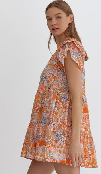 Catalina Mini Dress - Orange Combo