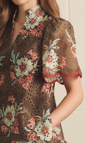 Hunter Floral Mini Dress - Brown