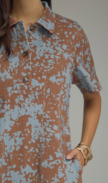 Ellis Mini Dress - Brown