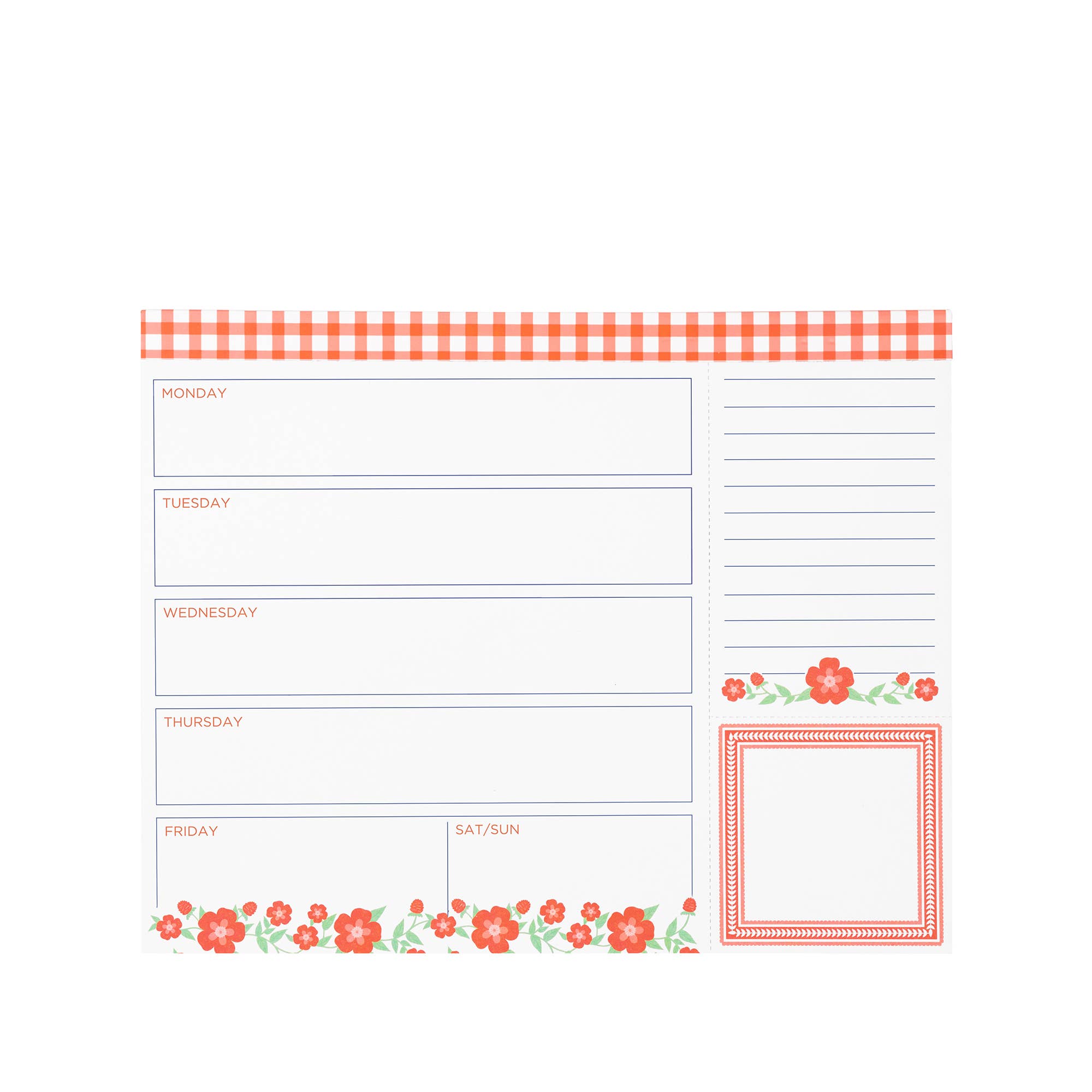 Weekly Meal Planner - Floral Cloud Dancer