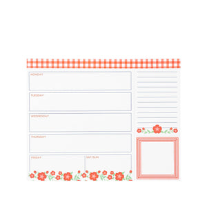 Weekly Meal Planner - Floral Cloud Dancer