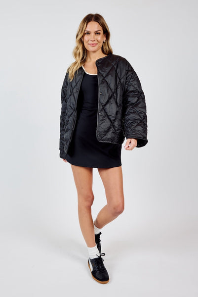 Sadie & Sage - Dewdrop Quilted Puffer Jacket - Black