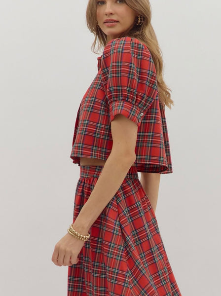 Ruby Midi Skirt Set - Red