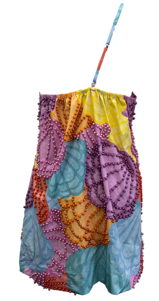 Queen of Sparkles - One Shoulder Multi Pearl Shell Dress