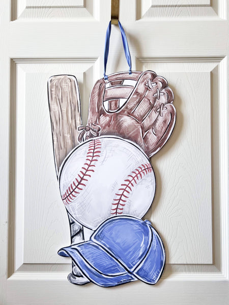 Home Malone - Play Ball Baseball Door Hanger