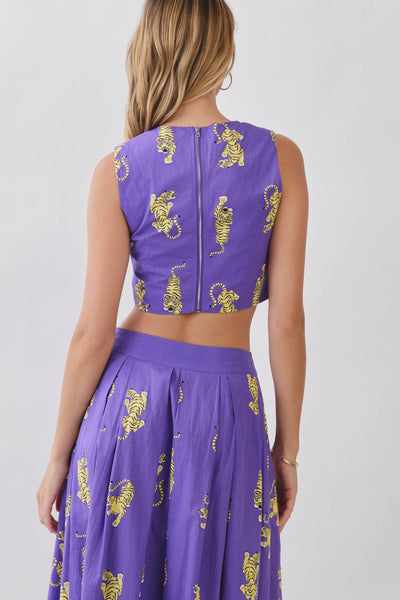 Fightin’ Tigers Cropped Tank Top - Purple