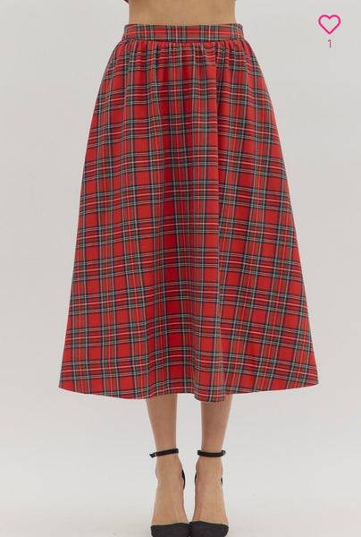 Ruby Midi Skirt Set - Red