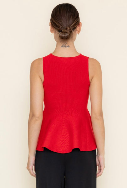 Parkview Peplum Top - Red