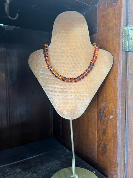 The Amber Beaded Necklace - Brown