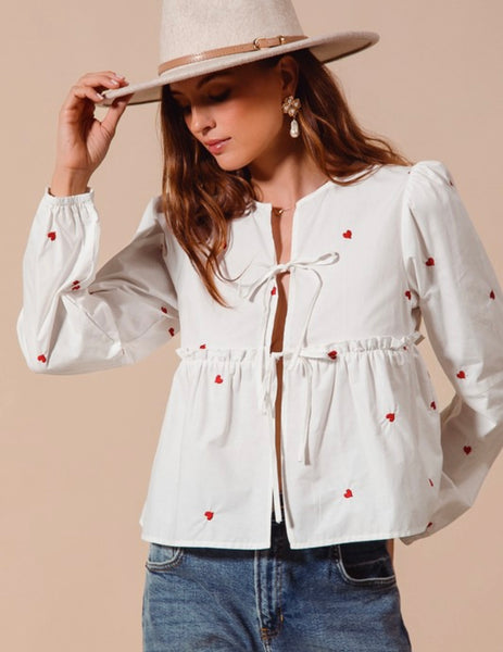 Clay St Heart Embroidered Blouse