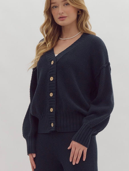 Cambridge St Cardigan & Pant Set - Navy