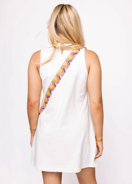 Queen of Sparkles - White Icon Crossbody Purse Tank Dress