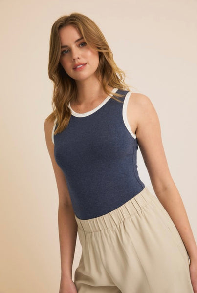 Luna Sleeveless Bodysuit - Navy
