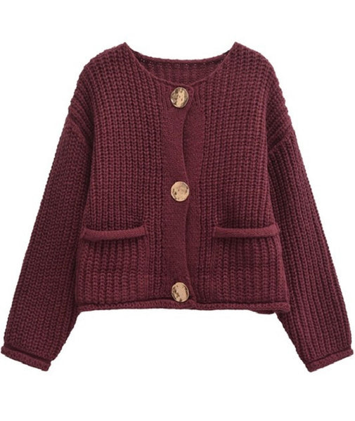 Bayou Castine Dr Cardigan - Burgundy