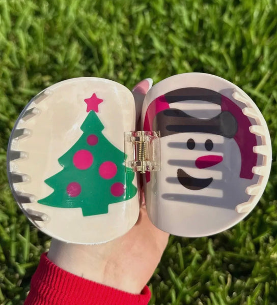 Christmas Pillsbury Cookie Double Sided Custom Claw Clip - Large