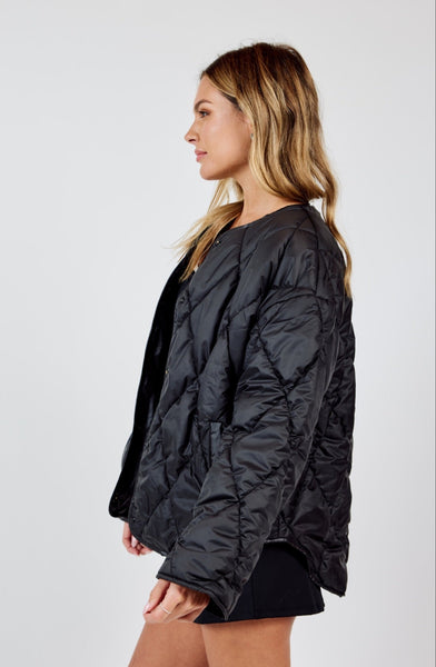 Sadie & Sage - Dewdrop Quilted Puffer Jacket - Black