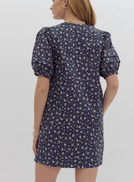 Cameron Ct Floral Dress - Navy